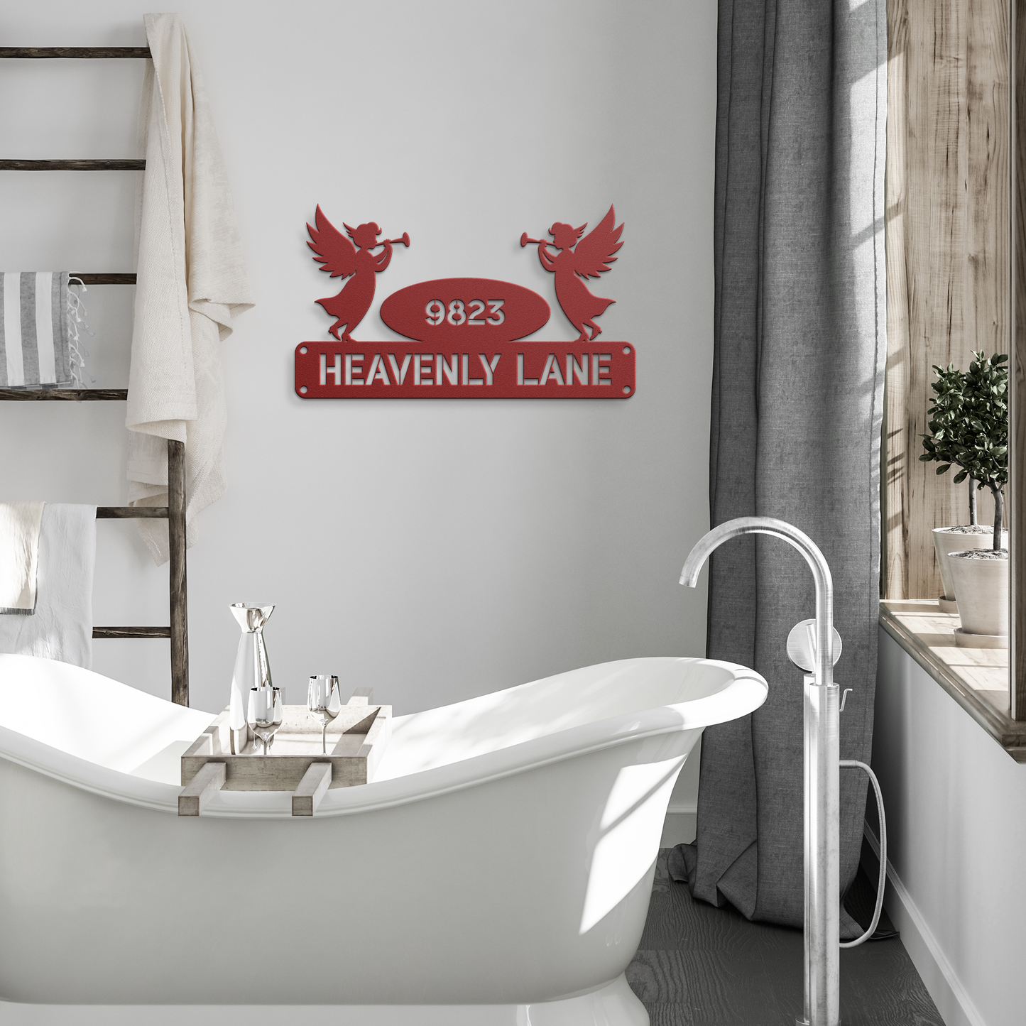 Angel_Address_Sign_Red_Modern_Bathroom_Mockup.png