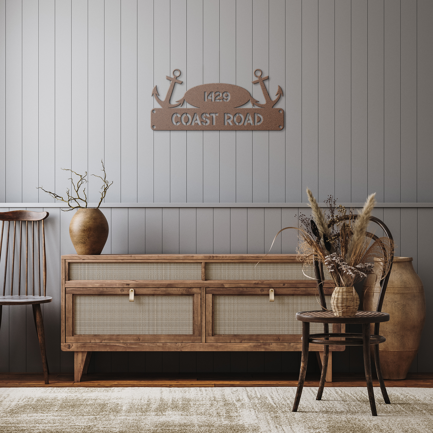 Coastal_Address_Sign_Copper_Rustic_Hallway_Mockup.png