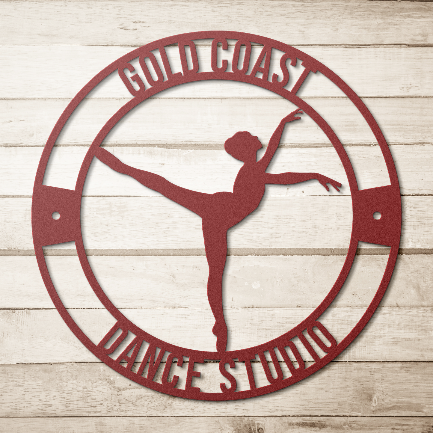 Dancer_1_Metal_Sign_Red_Simple_Wood_BKGD_Mockup.png
