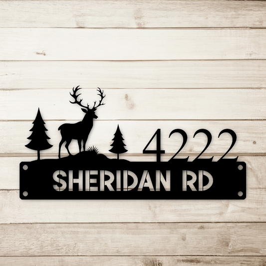 Deer Address Sign