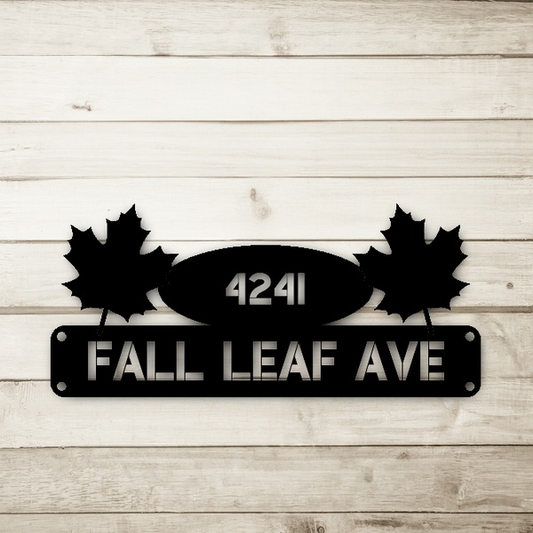 Fall Leaf Address Sign