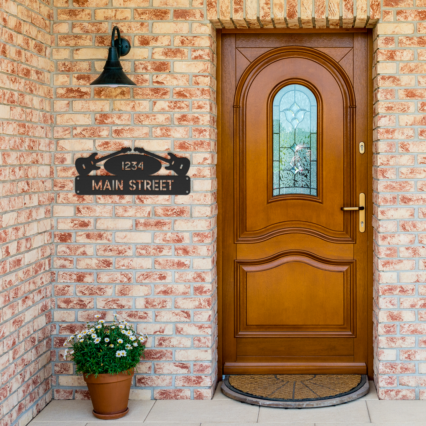 Guitar_Metal_Address_Sign_Black_Brick_Entrance_Mockup.png