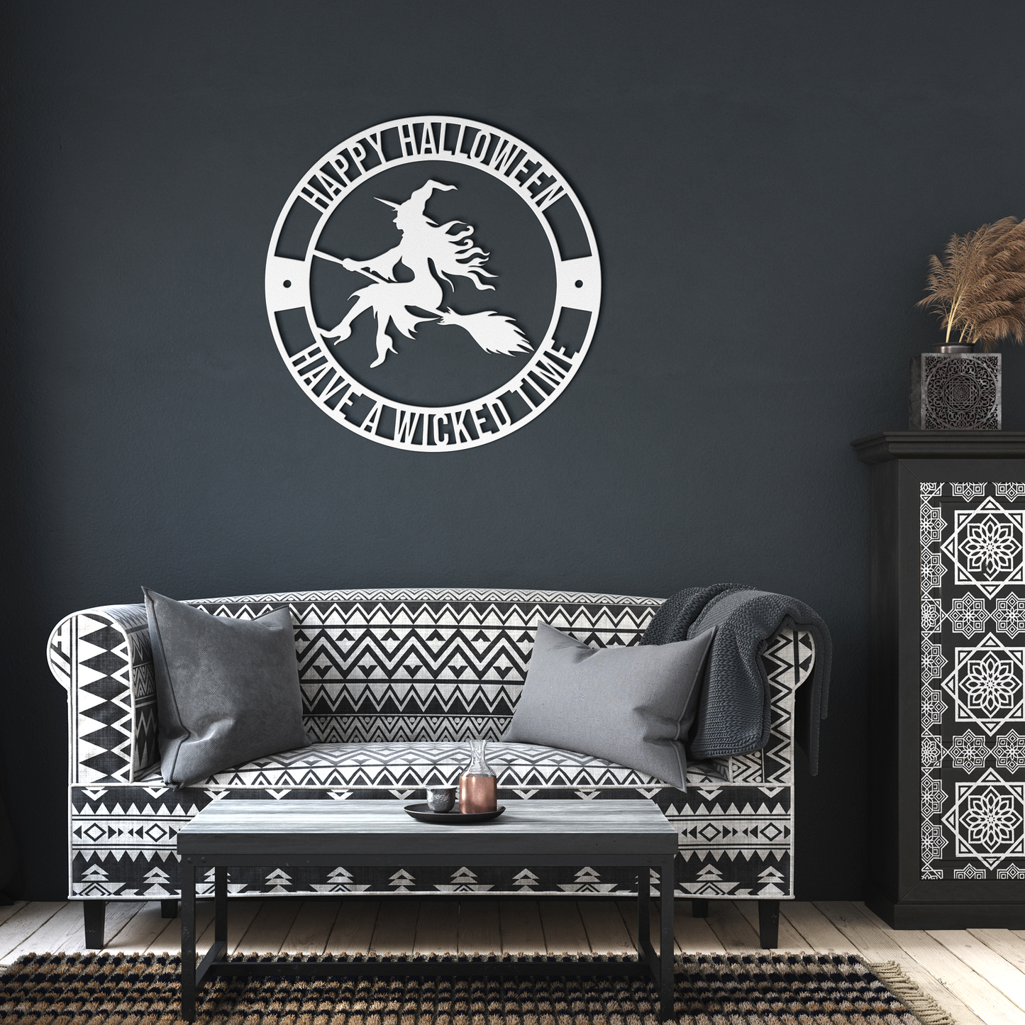 Halloween_Witch_Metal_Sign_White_Dark_Living_Room_Mockup.png