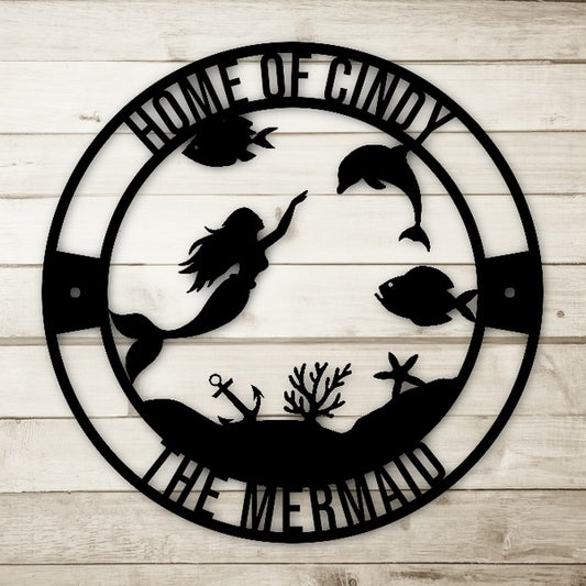 Mermaid Metal Sign
