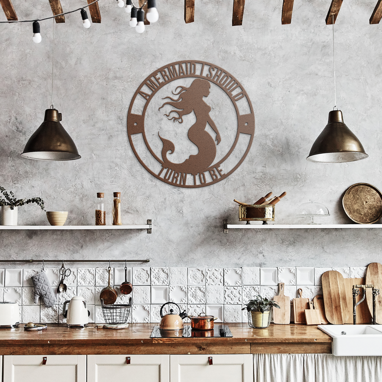 Mermaid_2_Metal_Sign_Copper_Rustic_Kitchen_Mockup.png