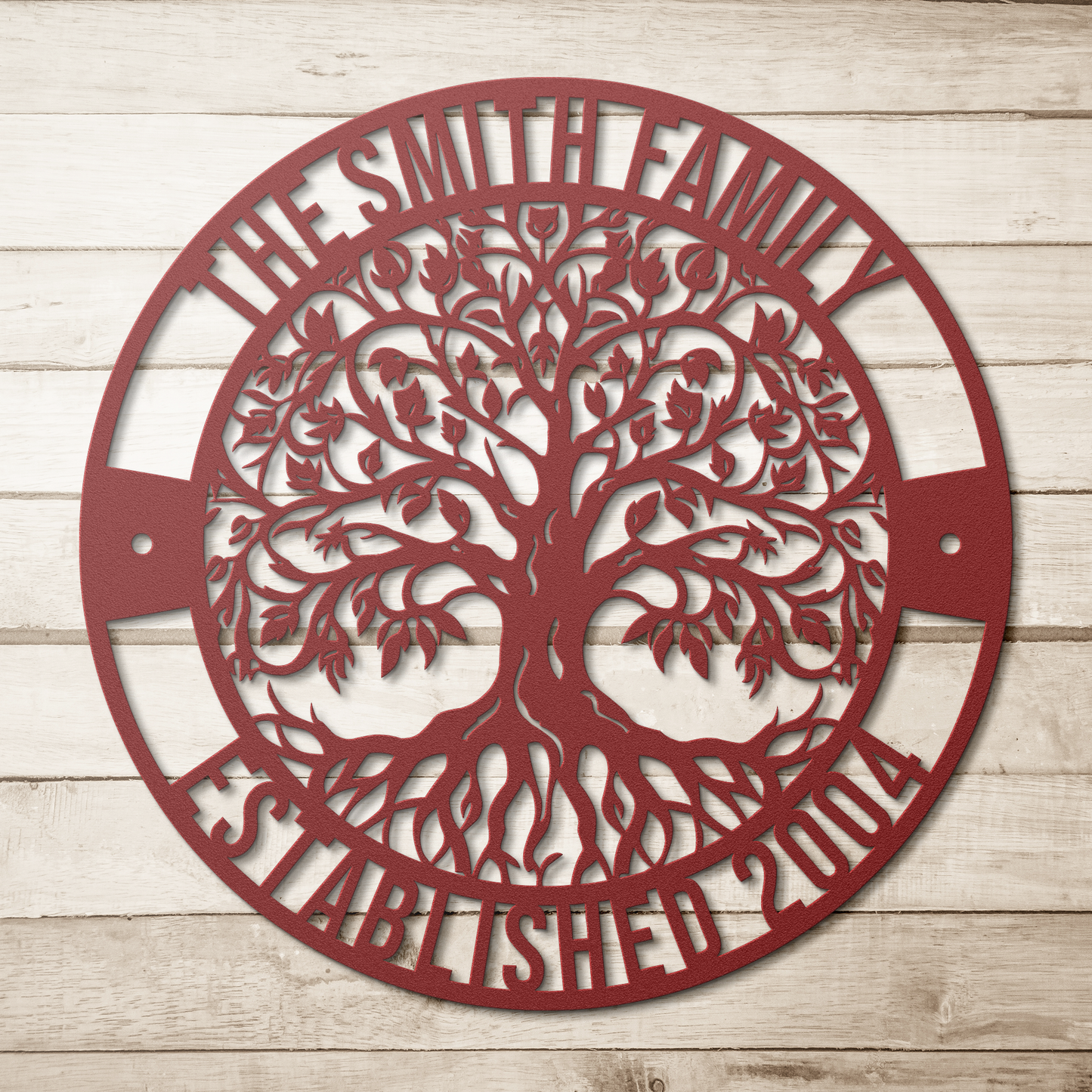 Tree_of_Life_Metal_Sign_Red_Simple_Wood_BKGD_Mockup.png