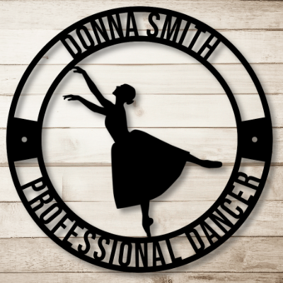 Female Dancer Metal Sign