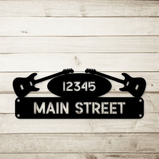 Guitar Metal Address Sign