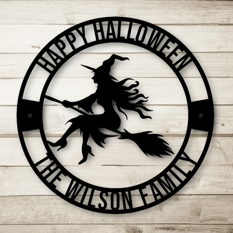 Halloween Witch Metal Sign