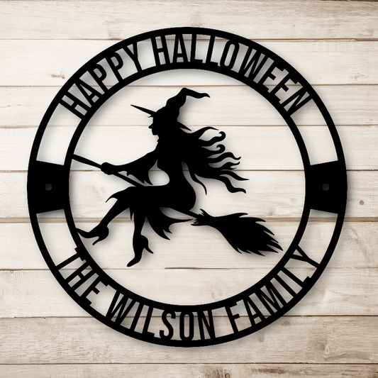 Halloween Witch Metal Sign
