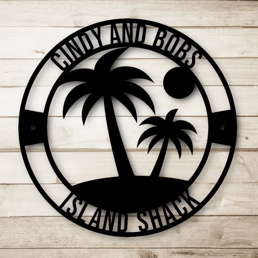 Palm Tree Metal Sign