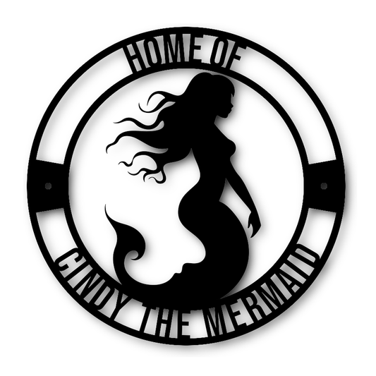 Mermaid Standing Metal Sign