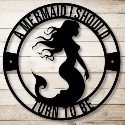 Mermaid Standing Metal Sign