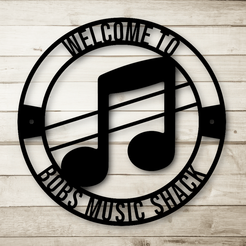 Music Note Metal Sign