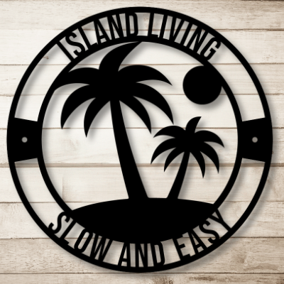 Palm Tree Metal Sign