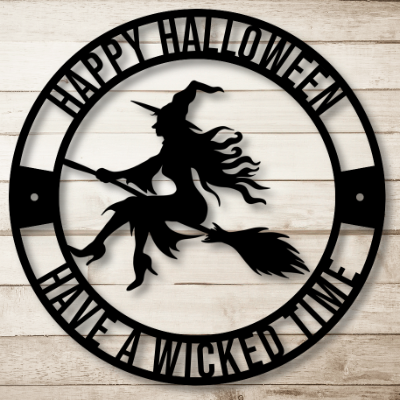 Halloween Witch Metal Sign